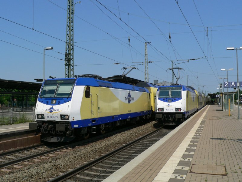 Am 09.06.2007 treffen sich ME 146-03  Bienenbttel  und 146-14  Sarstedt  in Lneburg.