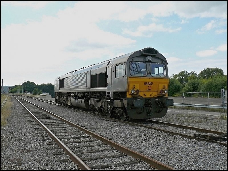 Am 12.07.08 war die Diesellok DE 6301 der DLC Railways im Bahnhof von Montzen abgestellt. (Hans)