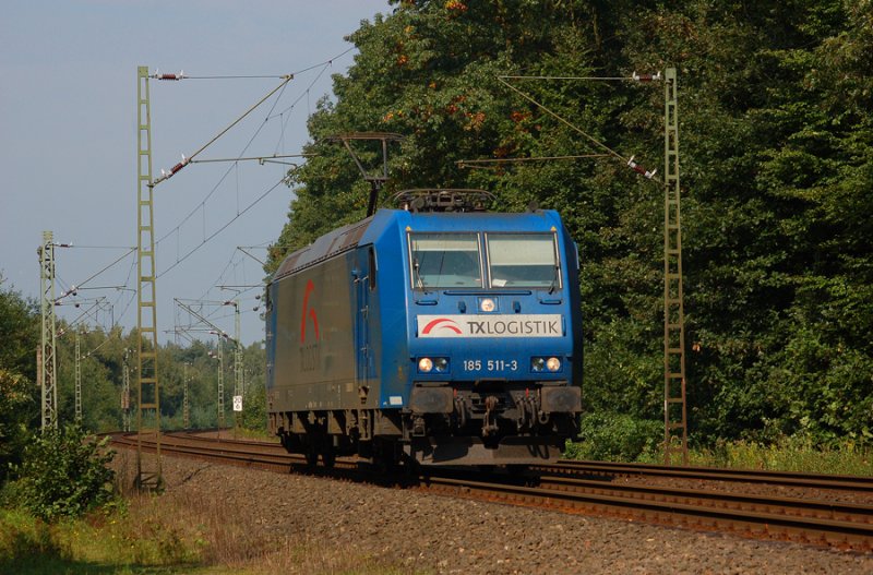 Am 14.01 kam TXL 185 511 auf der Haardbahn bei Haltern entlang gesurrt,die Lok fuhr als Tfzf von Bad Bentheim nach Kln Eifeltor.