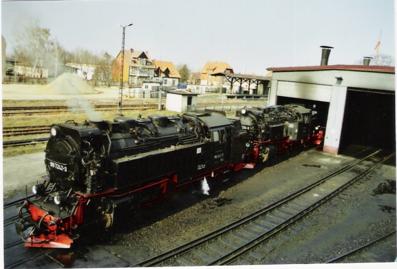 Am 1.4.2007 sind um 12:30 einige Lok's von der Aussichtsplatform in Wernigerode zu bestaunen.