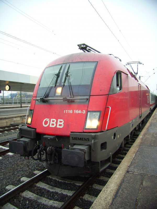 Am 19.02.2009 legte der  Taurus 1116 164-3 der BB einen kurzen halt ein Hannover ein,sein Ziel war Hamburg Altona.