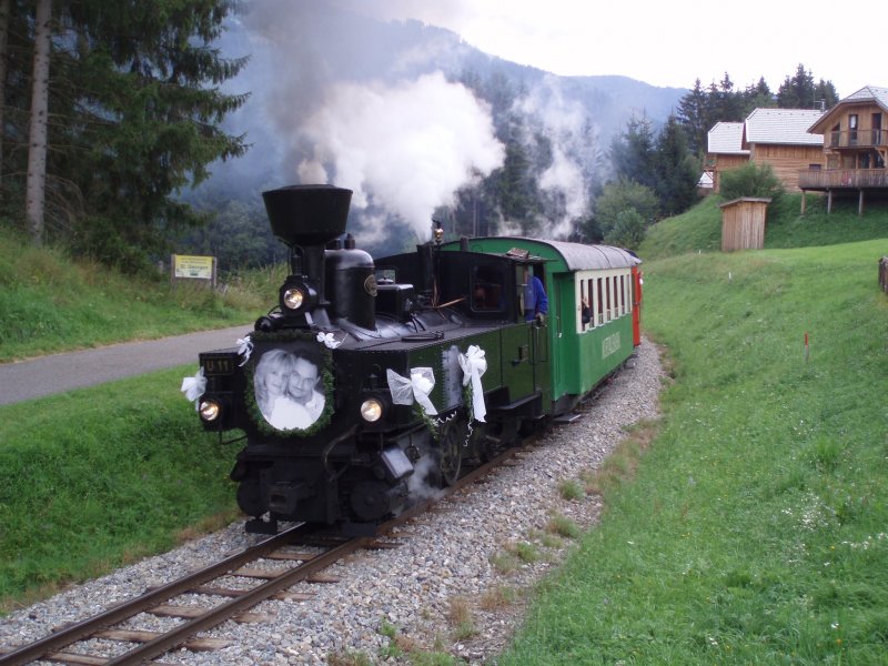 Am 22.8.2009 verkehrte von Murau ein Sonderzug (grund war eine Hochzeit) nach St.Lorenzen ob Murau. Dabei wurde die eher seltener verwendete, U11 eingesetzt. Der Zug in der Steigung von Kaindorf.