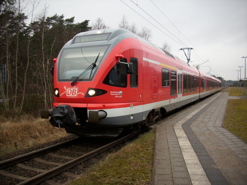 Am 24.Januar 2009 stieg in den Flirt 429 in Prora,im RE 33391 Stralsund-Binz,niemand ein oder aus.     