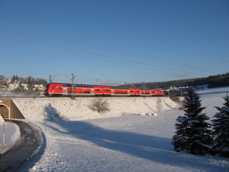 Am 26.1.07 fuhr ein 146.2 mit einem RE oder IRE nach Konstanz  hier ist kurz vor St.Georgen/Schwarzwald KBS720