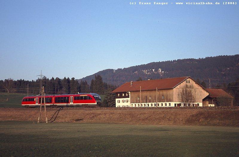 Am 29. Mrz 2002 rollt ein 642 nahe Immenstadt (Allgu) in Richtung Kempten.