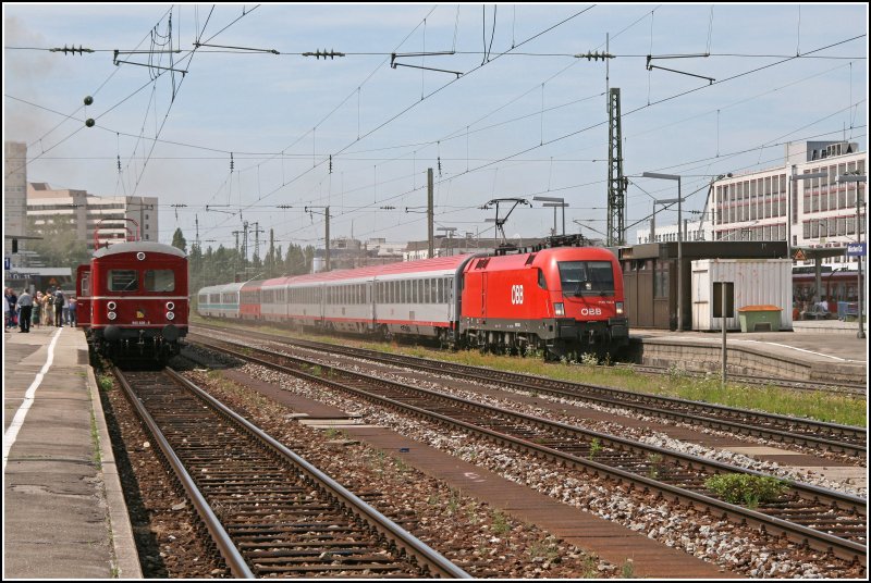 Am 30.06.07 brachte die Villacher 1116 164 den EC87 zum Brenner (ID 131244) und am 01.07.07 durchfhrt sie mit OEC 113 von Mnchen Hbf nach Klagenfurt, mit Kurswagen nach Zagreb Glavni Kolod den Mnchener Ostbahnhof. 