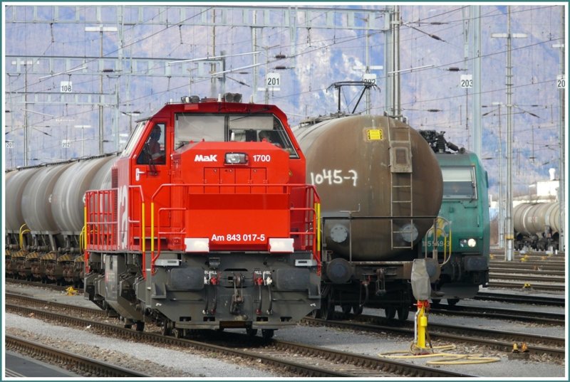 Am 843 017-5 Infrastruktur in Buchs SG. (03.02.2009)