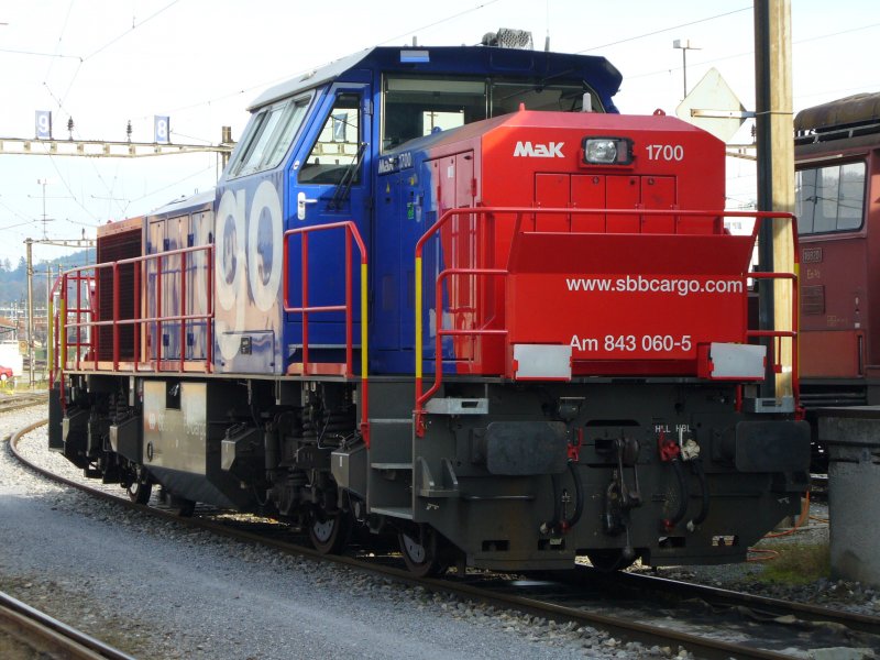 Am 843 060-5 Abgestellt im SBB Gterbahnhof von Biel / Bienne am 05.11.2006