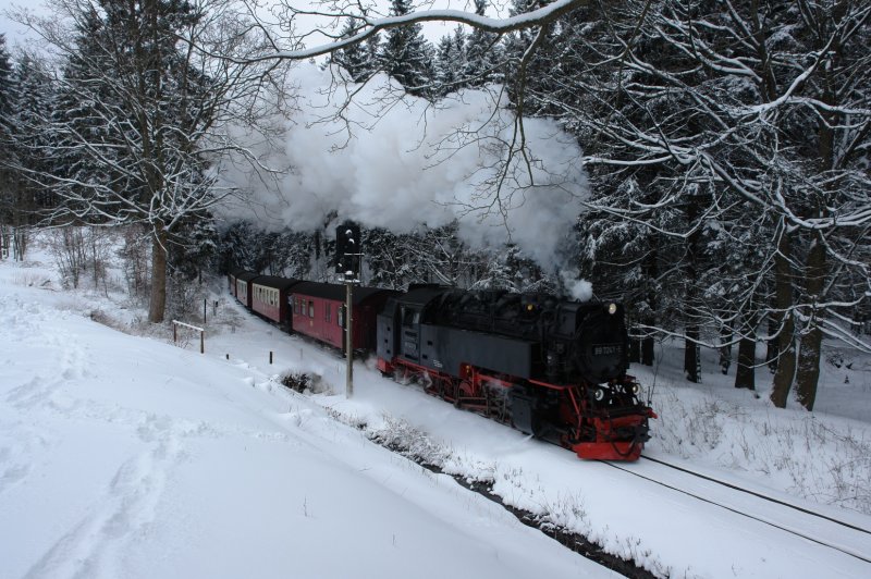 Am Hotel Drei Annen erwischte ich den Planzug nach Nordhausen, der mit 99 7241 unterwegs war. (23.03.08)
