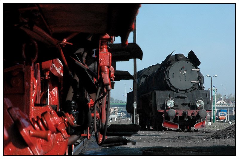 Am Vormittag es 2.5.2008 in Wolsztyn noch nicht unter Dampf - Ol49-23.