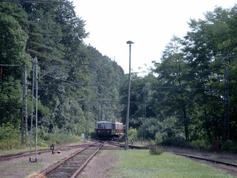 Am Ziel. Der Zug aus Mncheberg kommt in Buckow an. 3.8.03