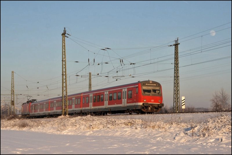 Anstelle eines 420er ist diese S-Bahngarnitur als S9 von Haltern am See nach Wuppertal Hbf unterwegs. (09.01.2009)