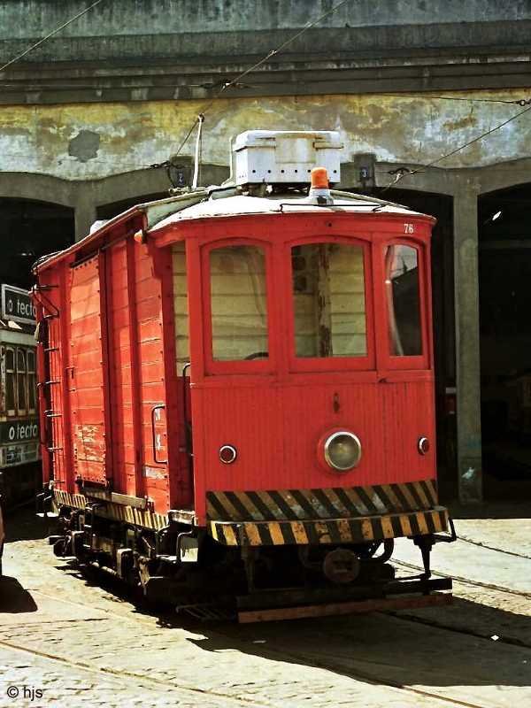 Arbeits-Tw 76 im Depot Boavista (21. Mai 1988)