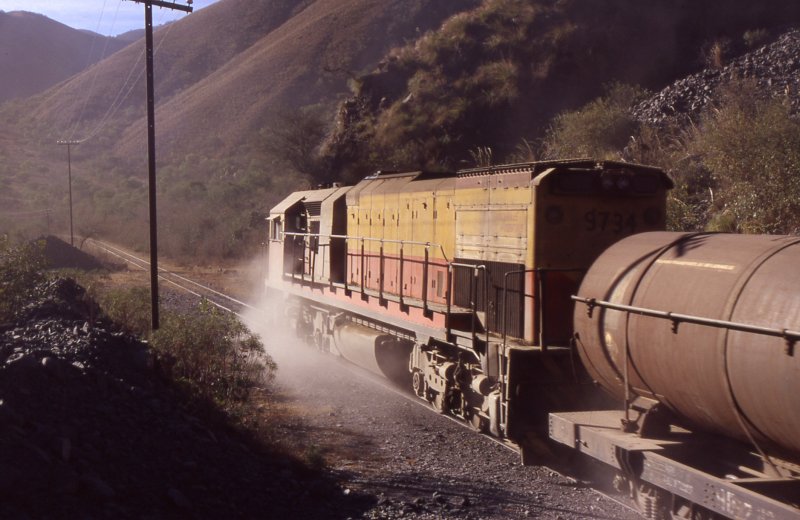 Argentinien 2005-Tren a las Nubes: Da die Geschwindigkeit nicht besonders hoch war, hat's auch noch fr einen Nachschuss der Sonderklasse in Richtung Chile gereicht.