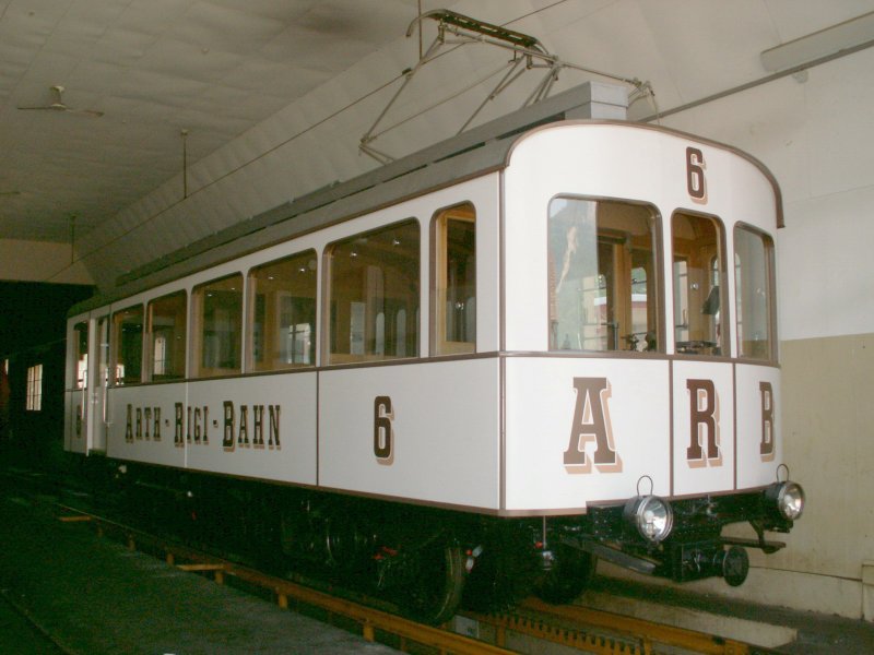 Arth-Rigibahn,der lteste Zahnradtriebwagen der Welt,BCFhe 2/3 Nr.6 von 1911.Goldau 23.05.09