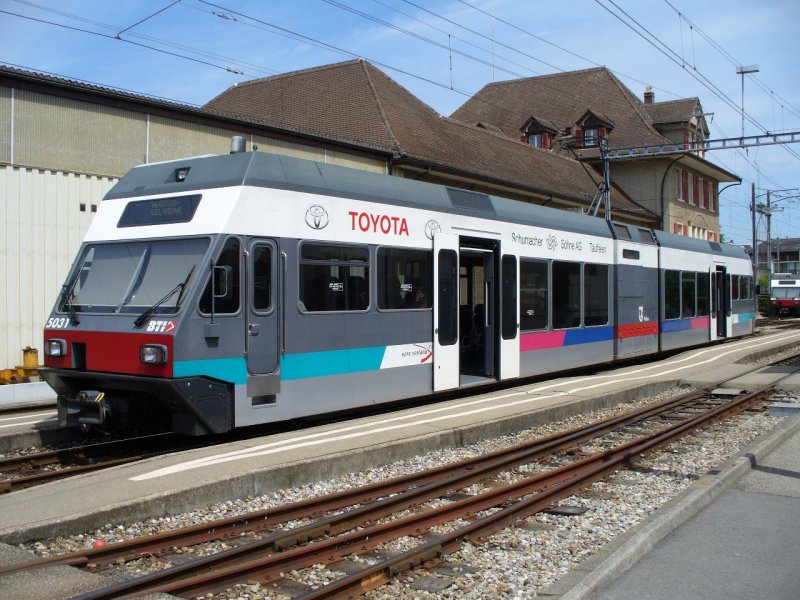 asm / BTI - Triebwagen Be 2/6 503 im Bahnhof von Tuffelen am 30.05.2007