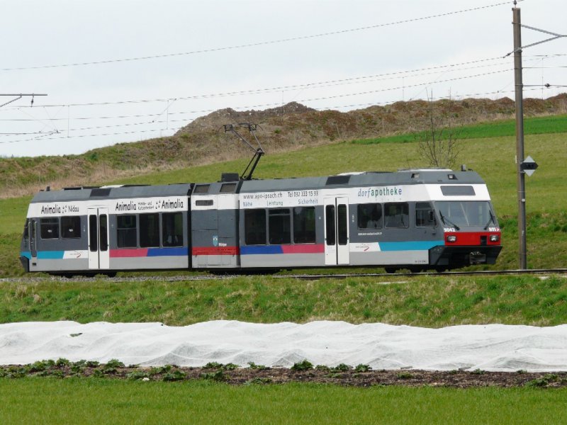 asm / BTI - Triebwagen Be 2/6 504 in Siselen am 06.04.2008