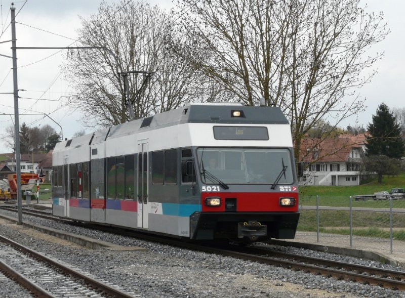asm / BTI - Triebwagen Be 2/6 502 in Siselen am 06.04.2008