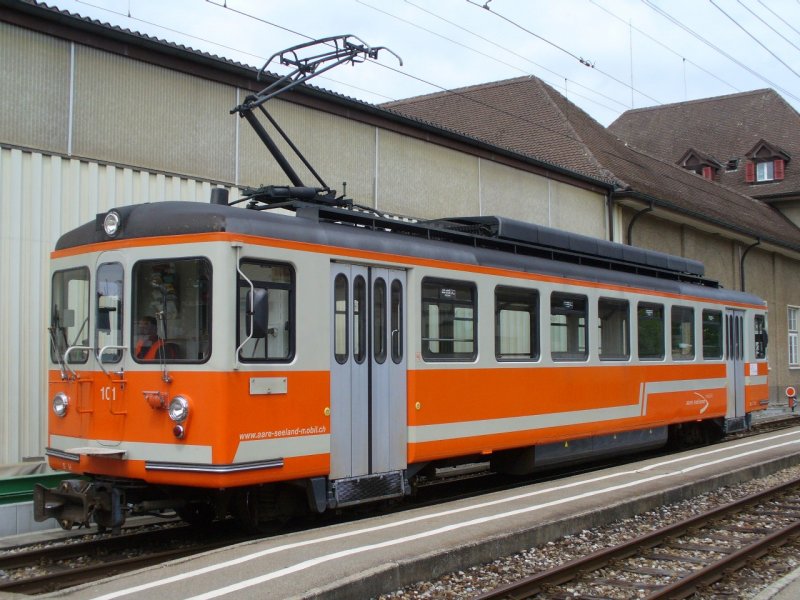 asm - Be 4/4 101 bei Probefahrt im Bahnhof von Tuffelen am 22.07.2008