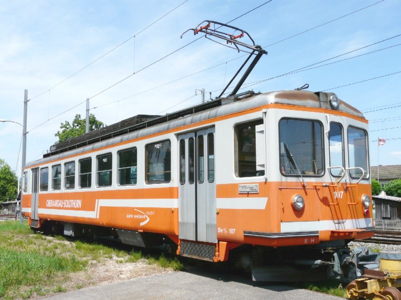 asm - Be 4/4 107 im asm Depotareal von Langenthal am 11.07.2008