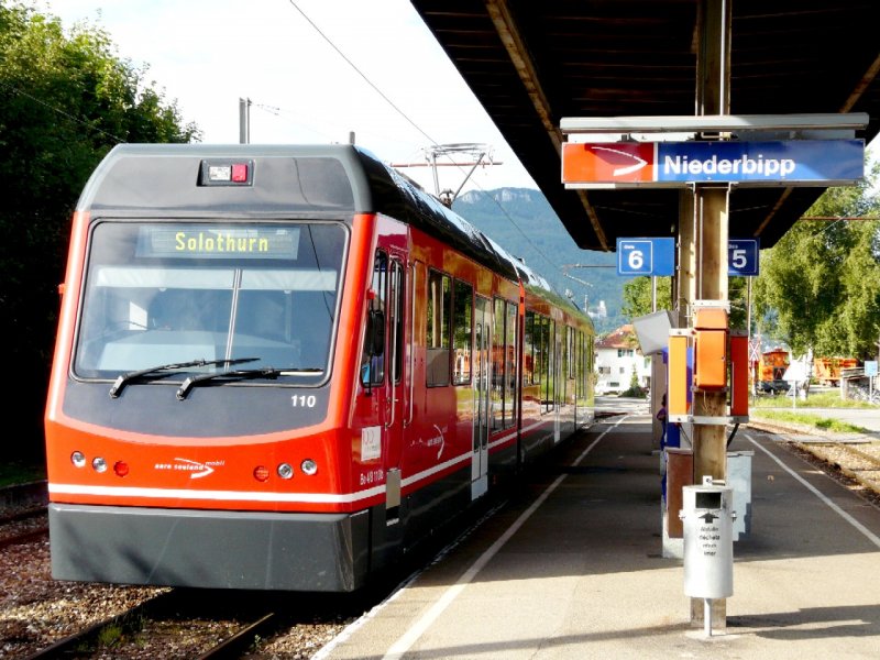 asm -  Be 4/8 110 im Bahnhof von Niederbipp am 02.08.2008