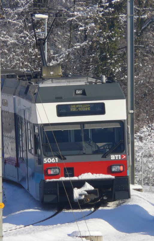asm BTI  -Triebwagen Be 2/6 506 unterwegs in Ins am 01.01.2009