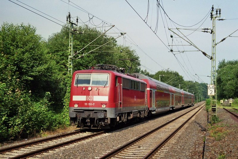 Au (Sieg) 20.07.2007 Rhein-Sieg-Express (111 151-7)