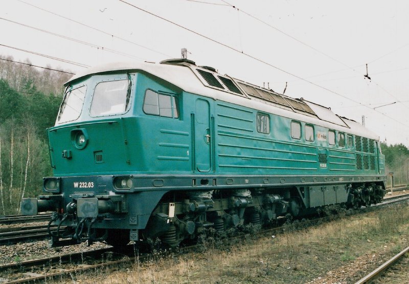 Auch fr die Mindener Kreisbahn ist die W232.03 im Einsatz gewesen.Spreewitz den 23.02.2002