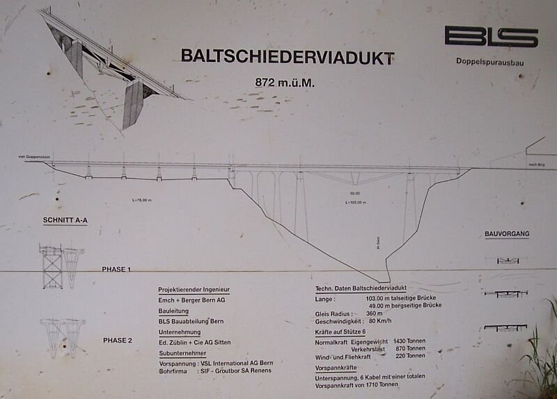 Auch hier wieder die Informationstafel ber die Brcke, aber mit etwas sprlichen Angaben, so fehlen z.B. die Angaben ber die Hhe der Brcke.