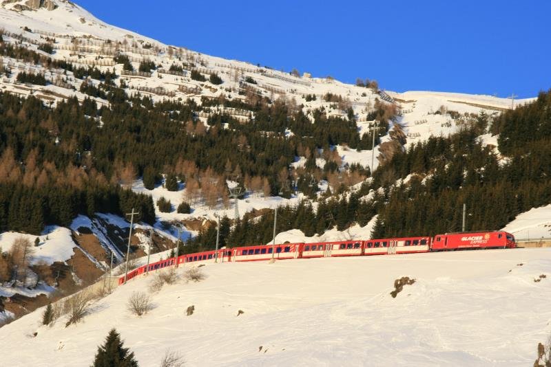 Auf dem Weg von Oberalp nach Andermatt; 10.01.2009