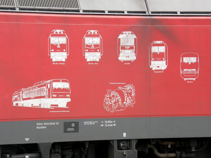 Aufschrift an BR 185 090 fr das Bombardier Werk in Kassel. (Singen (Htw.) am 13.08.2008)