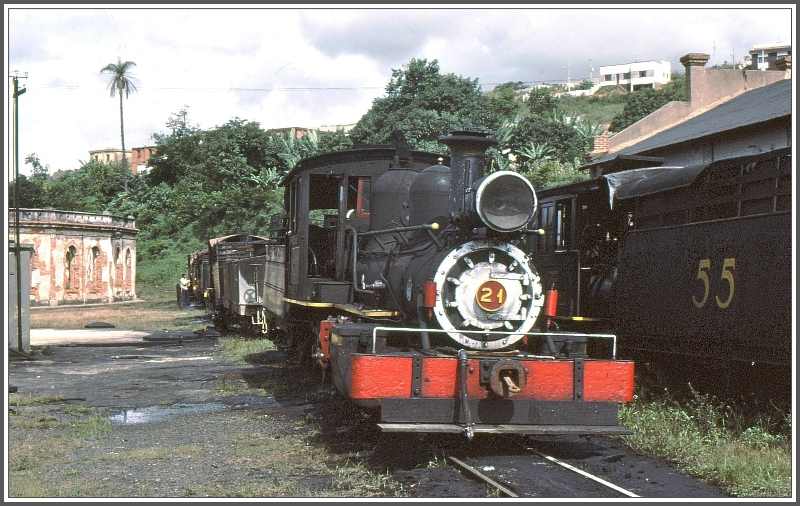 Ausbesserungswerk Sao Joao del Rei. Rangierlok 21. (Archiv 03/1979)