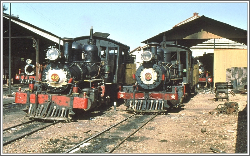 Ausbesserungswerk Sao Joao del Rei.Lok 42 und 69. (Archiv 03/1979)