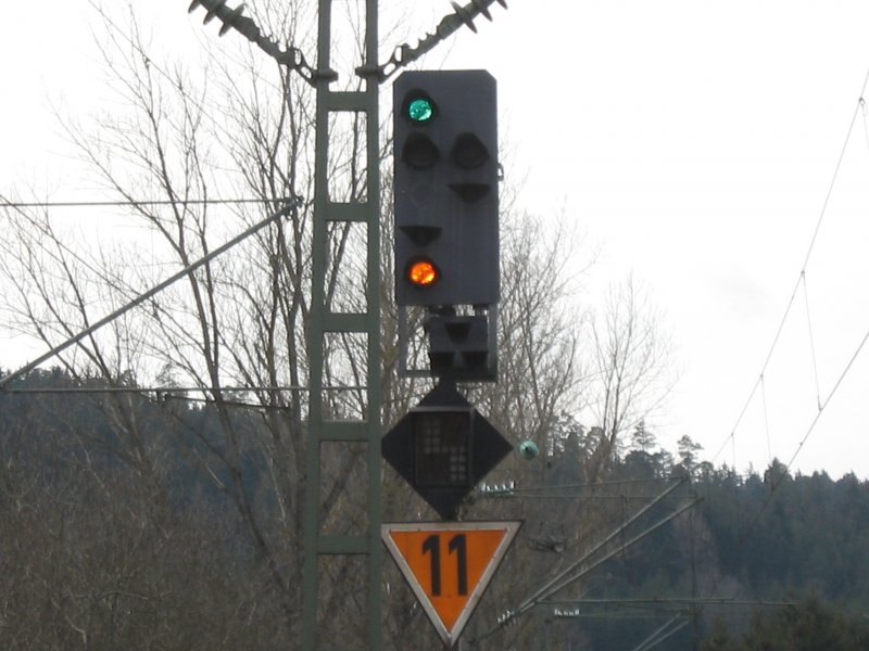 Ausfahrsignal Gleis 3 Bahnhof St.Georgen/Schwarzwald am 9.3.07