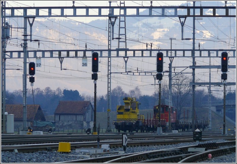 Ausfahrsignale Richtung Buchs SG und Chur in Sargans. (29.01.2008)