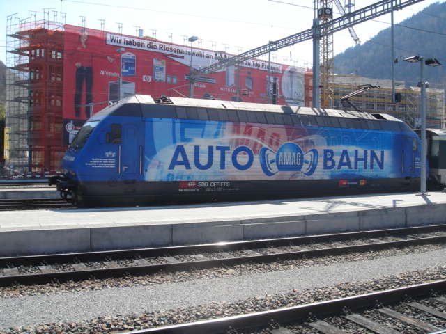 Ausfahrt der  Autobahn  Lok in Chur am 12.04.07.