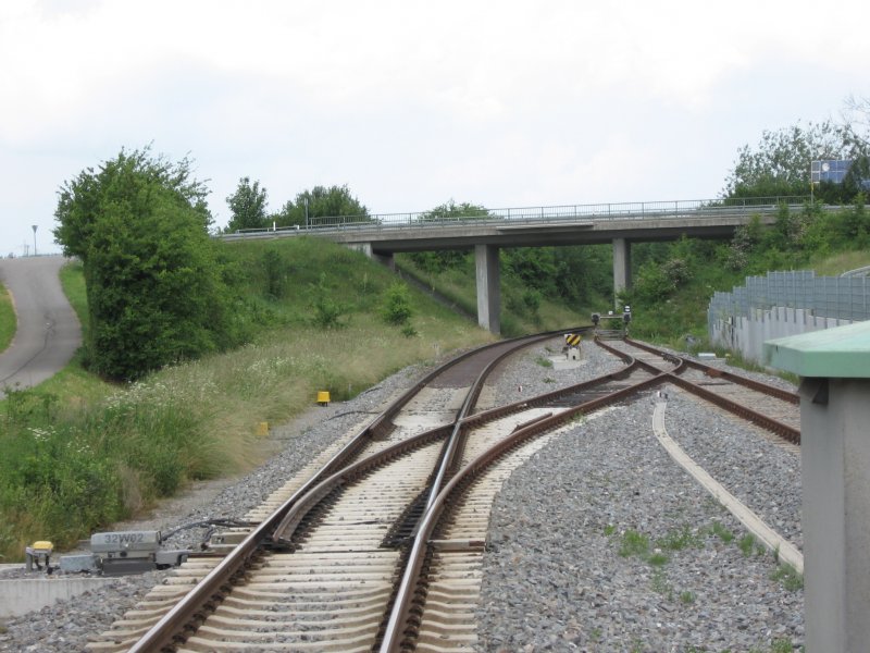 Ausfahrt Bahnhof Trossingen Bahnhof gen Rottweil am 10.6.07