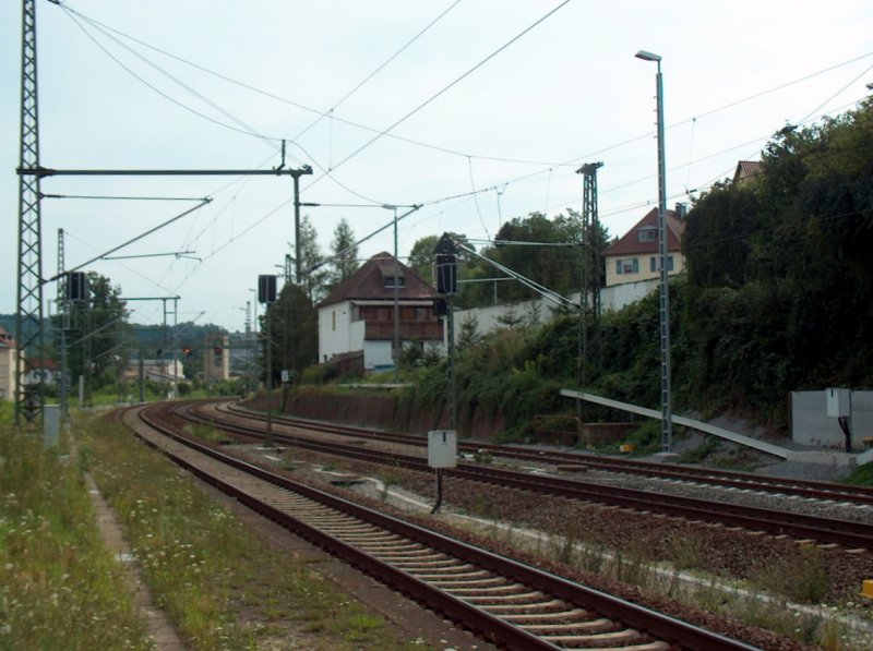 Ausfahrtsgleise in Bad Ksen Richtung Erfurt; 26.07.2007