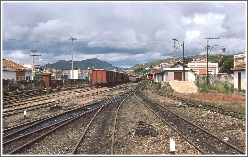 Ausgedehnte Gleisanlagen im Bahnhof Sao Joao del Rei. (Archiv 03/1979)