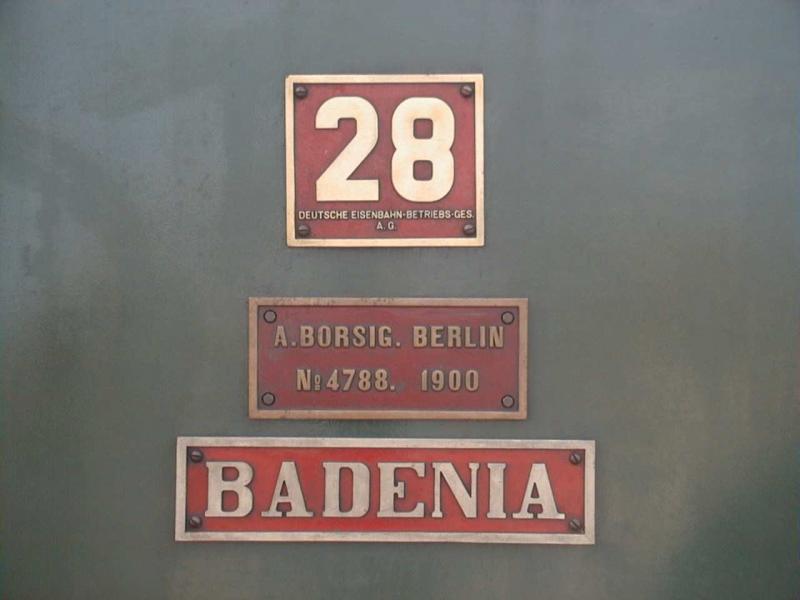  Badenia  Schild auf Damplok T3 (Hersteller Borsig, Bj 1900)
der Acherntalbahn