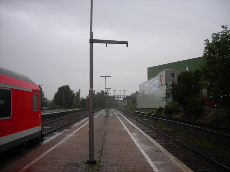 Bahnhof Bad Harzburg, im hintergrund die berhmte Signalbrcke