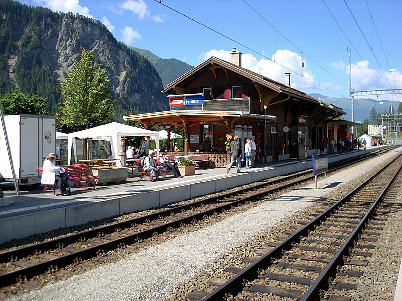 Bahnhof Filisur anlsslich Jubilum 100 Jahre Davos - Filisur, 04. Juli 2009