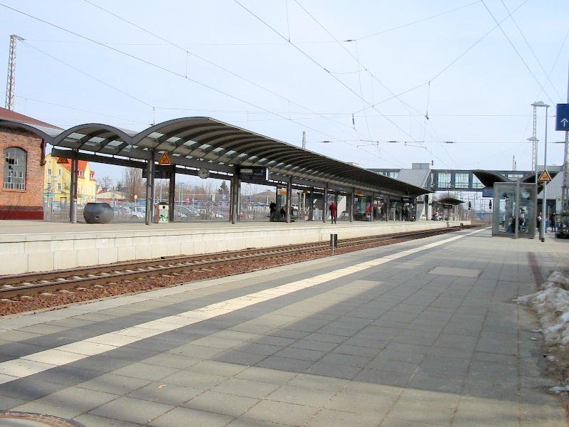 Bahnhof Frstenwalde/Spree aufgenommen von Gleis1
Blick richtunng Frankfurt Oder
  