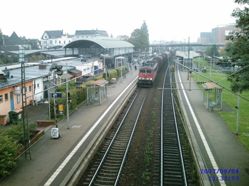 Bahnhof Peine, gesehen von der Fugngerbrcke Mitte
November 2007