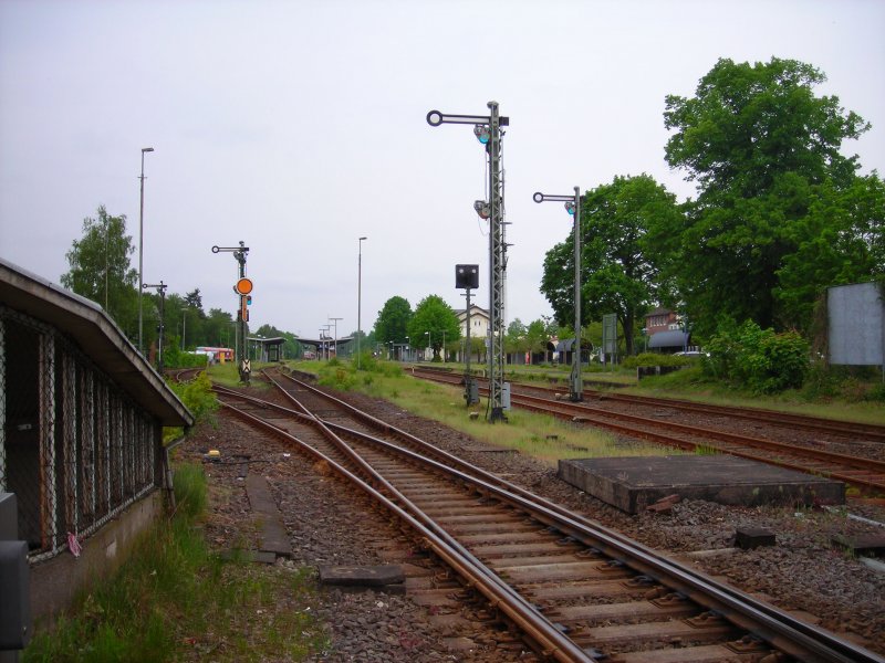 Bahnhof Soltau vom stlichen Bahnbergang aus gesehen. (17.5.08)