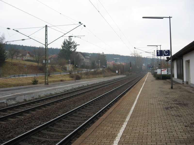 Bahnhof St.Georgen/Schwarzwald 23.2.07: Blick Richtung Triberg