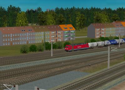 Bahnhofsausfahrt meiner 20x1 km-Anlage