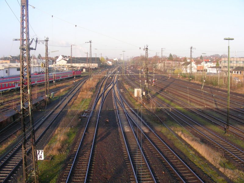 Bahnhofseinfahrt von N/W  in Aschaffenburg 
