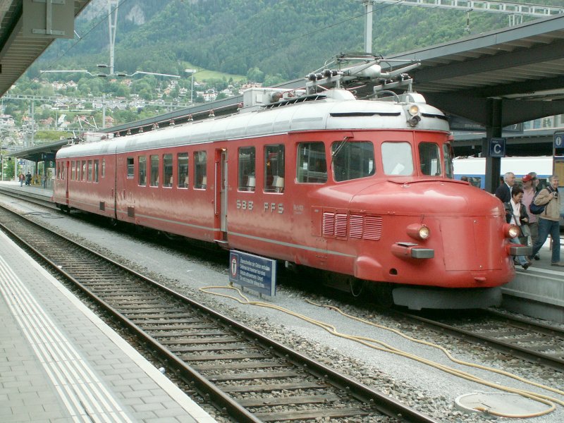 Bahnhofsfest in Chur,auch der  Churchill  Doppelpfeil RAe 4/8 1021 machte seine Aufwartung.Chur 25.05.08