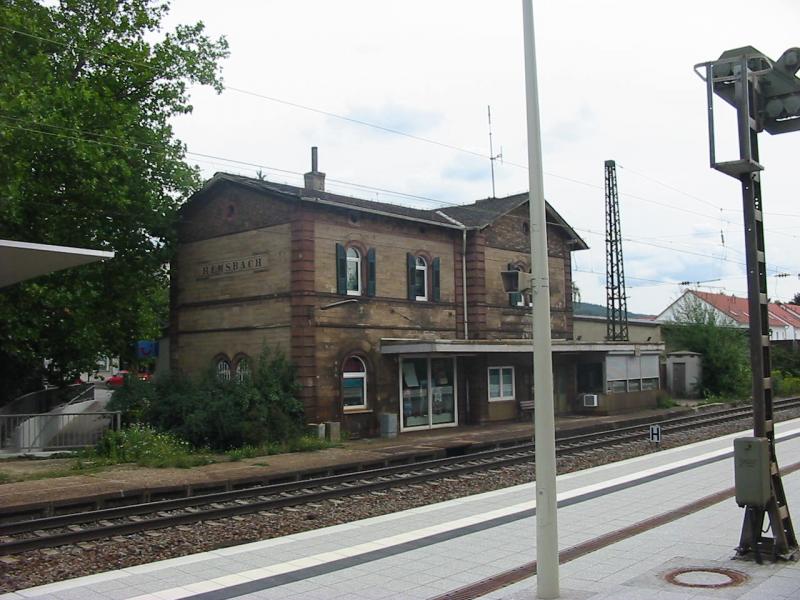 Bahnhofsgebude von Hemsbach.